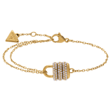 Guess stainless steel goldplated fantasiearmband met kristal voor dames