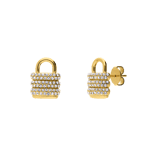 Guess stainless steel goldplated oorknoppen met kristal voor dames