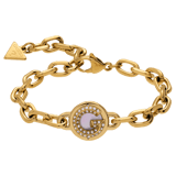 Guess stainless steel goldplated fantasiearmband met munt met kristal voor dames