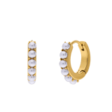 Stainless steel oorringen met parel voor dames