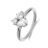 Stainless steel ring met zirkonia voor dames