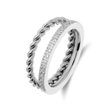 Edelstahlring mit Zirkonia für Damen