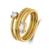 Stainless steel ring met zirkonia voor dames