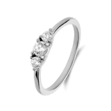Stainless steel ring met zirkonia voor dames