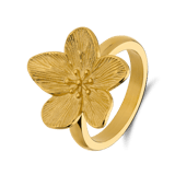 Stalen goldplated ring bloem