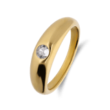 Stainless steel ring met zirkonia voor dames