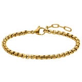 Stainless steel goldplated schakelarmband voor dames