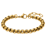 Stainless steel goldplated schakelarmband voor dames