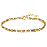 Edelstahl goldbeschichtetes Gliederarmband für Damen