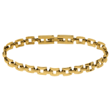 Edelstahl goldbeschichtetes Gliederarmband für Damen
