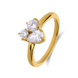 Stainless steel ring met zirkonia voor dames