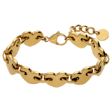 Stainless steel goldplated armband schakel hart