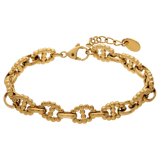 Stainless steel goldplated armband schakel fantasie