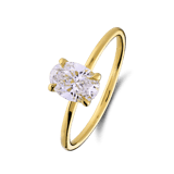14 karaat geelgouden ring met lab grown diamant voor dames