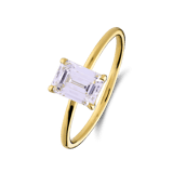 14-Karat-Ring mit 1 ct Labordiamant im Smaragdschliff