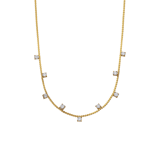 Edelstahl goldbeschichtete Kette ohne Anhänger mit Zirkonia für Damen