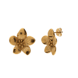 Stainless steel goldplated oorknoppen bloem