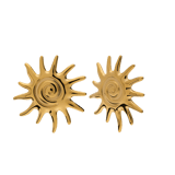 Stainless steel goldplated oorknoppen zon