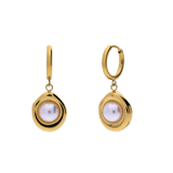 Stainless steel oorringen met parel voor dames