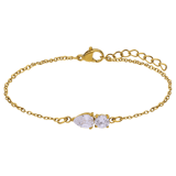 Stainless steel fantasiearmband met zirkonia voor dames