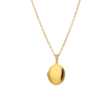 Edelstahlkette mit ovalem Medaillon und Zirkonia für Damen