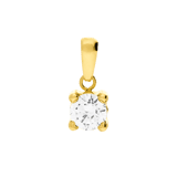 14 Karat Goldanhänger mit 5 mm Zirkonia