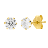 14 karaat gouden oorknoppen met zirkonia 4mm