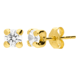 14 karaat gouden oorknoppen met zirkonia 2mm