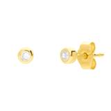 14 karaat gouden oorknoppen met zirkonia 2mm