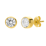 14 Karat Gold-Ohrstecker mit 5 mm Zirkonia
