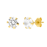 14 karaat gouden oorknoppen met zirkonia 6mm