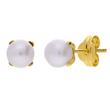 14 Karat Gold-Ohrstecker mit 4 mm Süßwasserperle