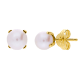14 Karat Gold-Ohrstecker mit 5 mm Süßwasserperle