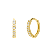 14 karaat gouden oorringen met zirkonia 10mm