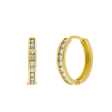 14 karaat gouden oorringen met zirkonia 12mm