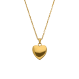 Stainless steel goldplated ketting met ashanger hart voor dames