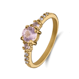 Edelstahlring mit rosa Zirkonia für Damen