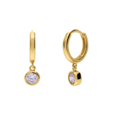 Zilveren goldplated oorbellen met zirkonia