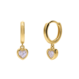 Zilveren goldplated oorbellen met zirkonia 