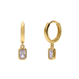 Zilveren goldplated oorbellen met zirkonia 