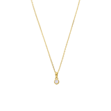 Zilveren goldplated ketting met hanger met zirkonia 