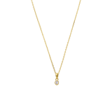 Zilveren goldplated ketting met hanger met zirkonia 