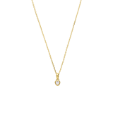 Zilveren goldplated ketting met hanger met zirkonia