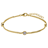 Zilveren goldplated armband met zirkonia