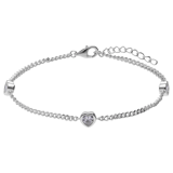 Silbernes Armband mit Anhänger und Zirkonia
