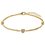 Silbernes, goldbeschichtetes Armband mit Zirkonia