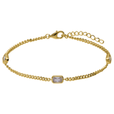 Silbernes goldbeschichtetes Armband mit Anhänger mit Zirkonia