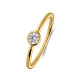 Zilveren goldplated ring met zirkonia 