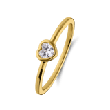 Zilveren goldplated ring met zirkonia