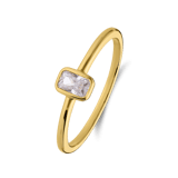 Zilveren goldplated ring met zirkonia